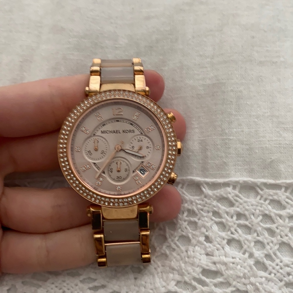 MK rose gold watch